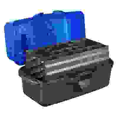 Ящик рыболова трехполочный, 44x22x24см, ударопрочный полипропилен, синий AZOR FISHING