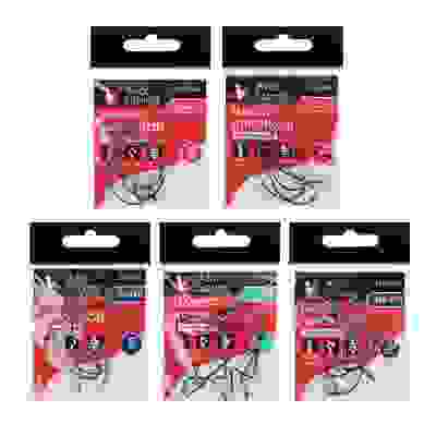 Набор крючков 5шт, оффсетный №2, 1,1/0,2/0,3/0, высокоугл. сталь, черный никель AZOR FISHING