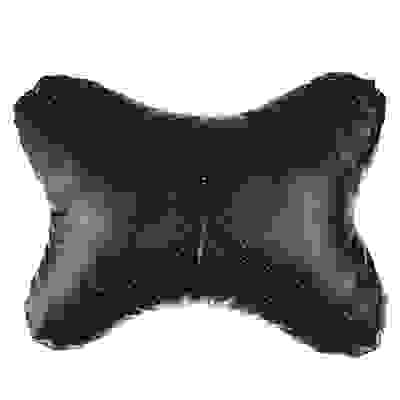 Подушка на подголовник &quot;косточка&quot; перфор.экокожа, 29x23см, черная NEW GALAXY