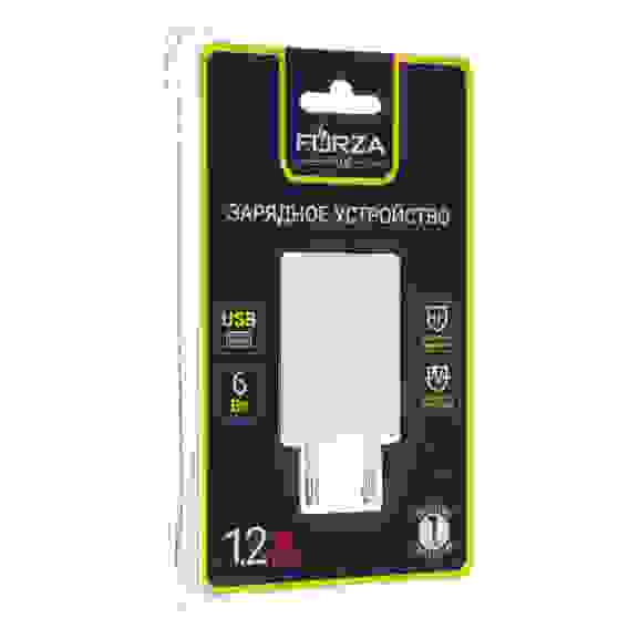 Сетевое зарядное устройство Комфорт, 1xUSB, 1.2А, 5В, Белый FORZA