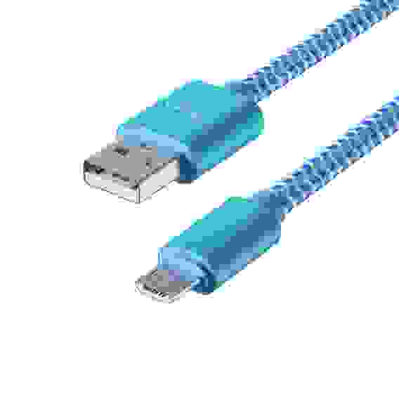 Кабель для зарядки Волна Micro USB, 1м, 2А, тканевая оплётка, 4 цвета, пакет FORZA
