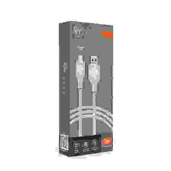 Кабель для зарядки Elite Micro USB, 3А, 1м, Быстрая зарядка QC3.0, 100см, серый BY