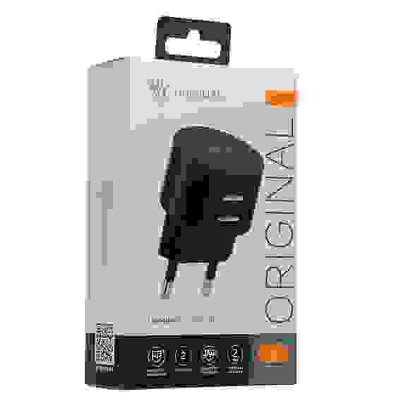 Сетевое зарядное устройство, 2xUSB, 2А, черный BY