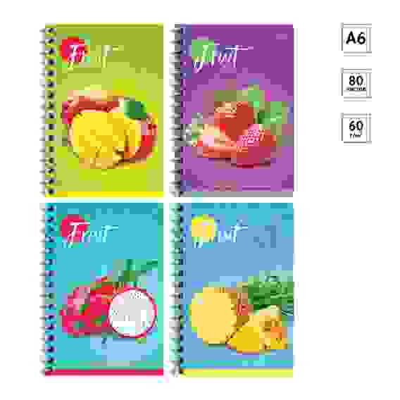 Записная книжка А6 80л., на гребне ArtSpace \"Фрукты. Colorful fruits\"