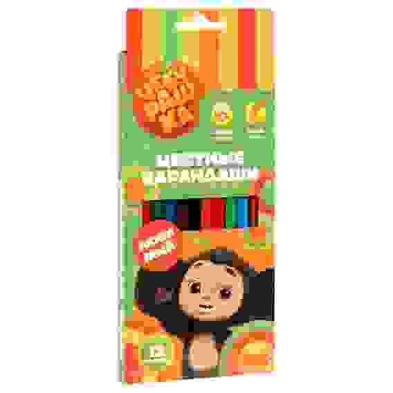 Карандаши цветные Мульти-Пульти "Чебурашка", 12цв., заточен., картон, европодвес