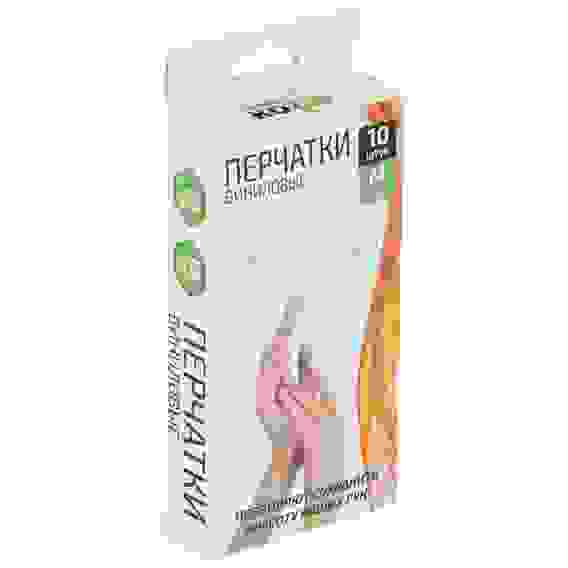 Перчатки виниловые, неопудренные, размер М, 10шт