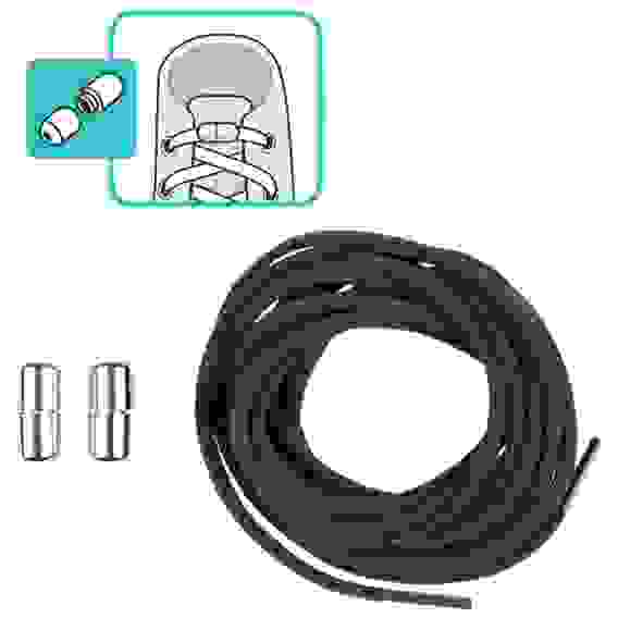 Шнурки для обуви с фиксатором эластичные, темно-синие