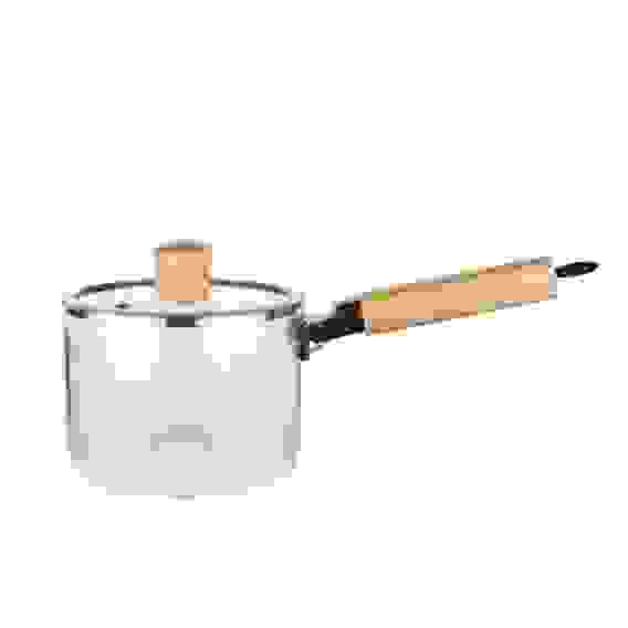 Ковш 1,5л термостойкое стекло дер/руч