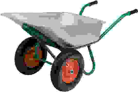 Тачка садово-строительная, 2-х колесная, усиленная, грузоподъемность 320 кг, объем 100 л //Россия