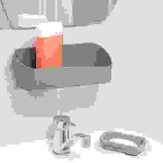 Полка для ванной комнаты (на скотче) (белый) (уп.12)