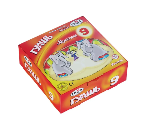 Гуашь &quot;Мультики&quot;, 09 цветов, 20мл, картон. упаковка Гамма