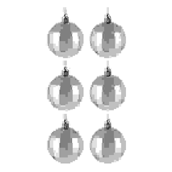 Набор формовых шаров 6x6 см, серебро, пластик, арт.23-57 СНОУ БУМ