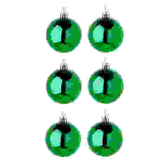 Набор шаров 6шт 6см пластик, зеленый СНОУ БУМ