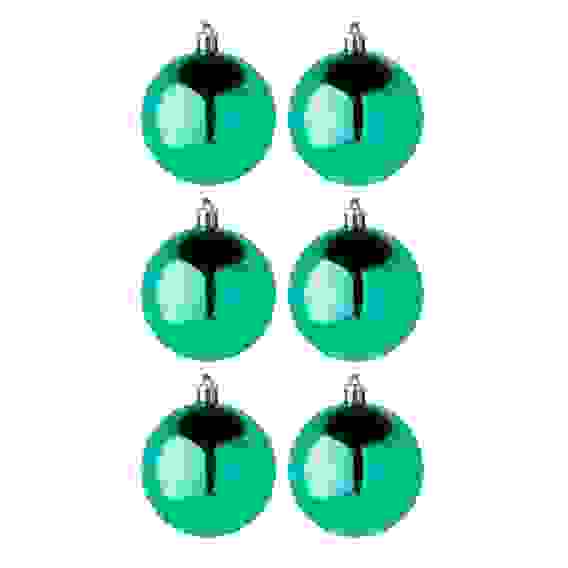 Набор шаров 6шт 6см пластик, бирюза СНОУ БУМ