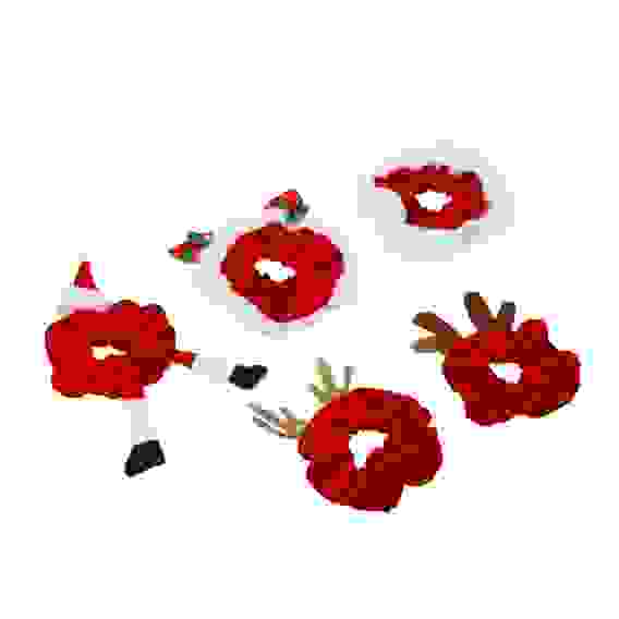 Резинка для волос новогодняя, полиэстер, 10см, арт.1, 5 дизайнов СНОУ БУМ