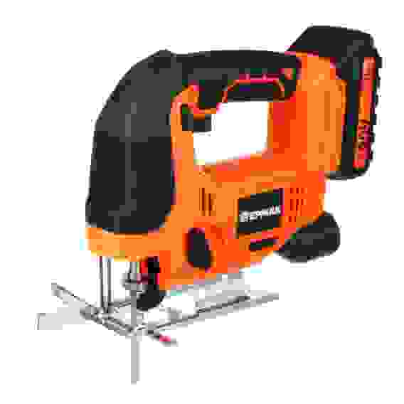 Лобзик аккум.серия,единая аккум.батарея Li-ON 20В, 2А*ч, 65мм пропил,маят.ход, рег.об. ЕРМАК X-PRO