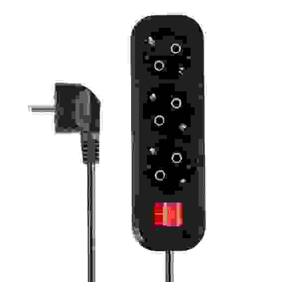 Удлинитель бытовой ПРОФИ 7 метров, с кнопкой, 3 гнезда, с заземлен, сеч кабеля 1,5мм, евро ЕРМАК