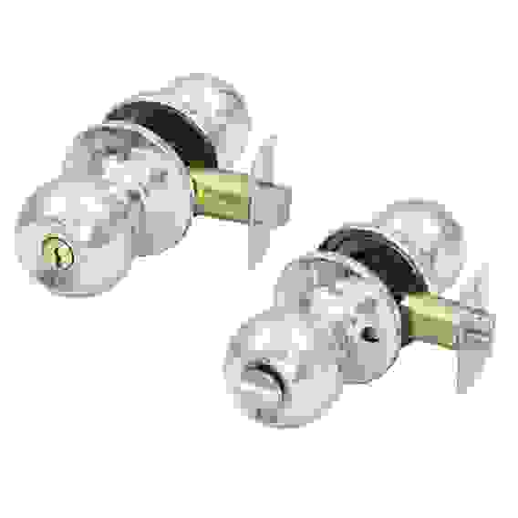 Комплект дверных ручек-кноб &quot;ХРОМ&quot; с ключом ЕРМАК