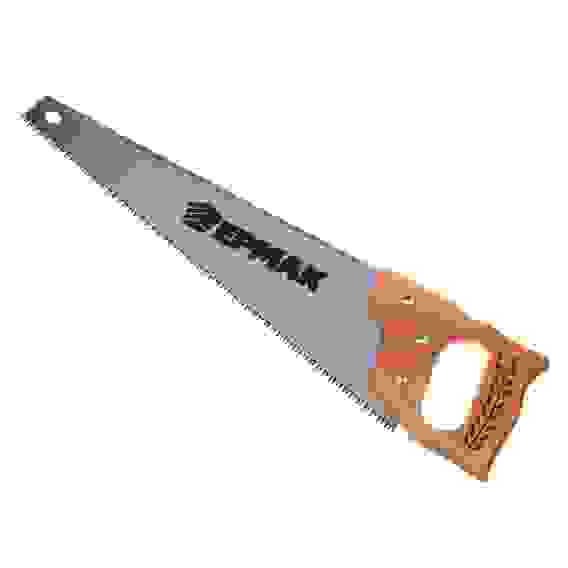 Ножовка по дереву, 450 мм, 7-8 ТРI, каленый зуб,линейка,деревянная рукоятка ЕРМАК