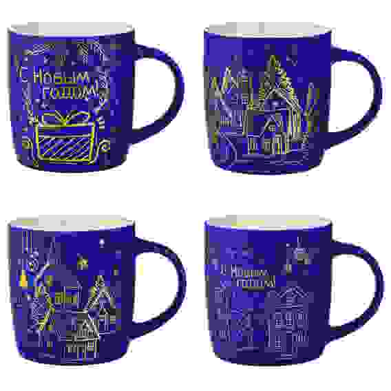 Акция! Кружка MILLIMI Русская зима 340мл, 4 дизайна, фарфор, подарочная упаковка