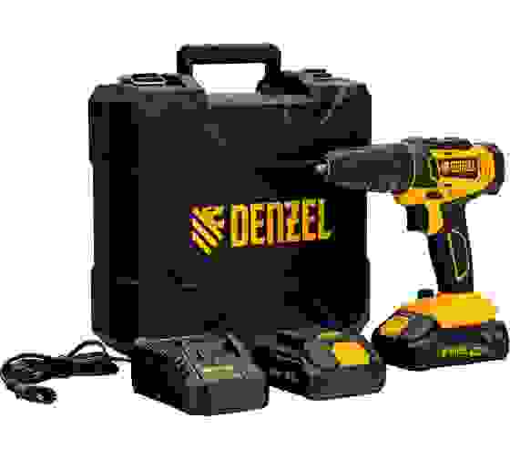 Дрель-шуруповерт акк. удар. Denzel CID-18-02BM, Li-Ion, 18В, 2 акк.//
