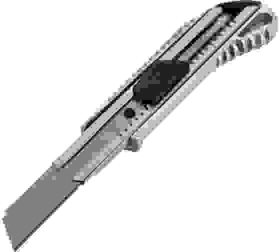 Нож с выдвижным лезвием 18 мм, металллический корпус, автоматический фиксатор, Вихрь 73/10/10/1