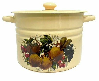 Кастрюля 8,0л цил палевая с рис пл/кнопка