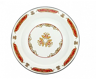 Блюдо 4,5л эм белое с рис [ЦАРСКОЕ]