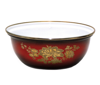 Миска 2,5л эм бордовая с рис ЗОЛОТО [РУБИН]