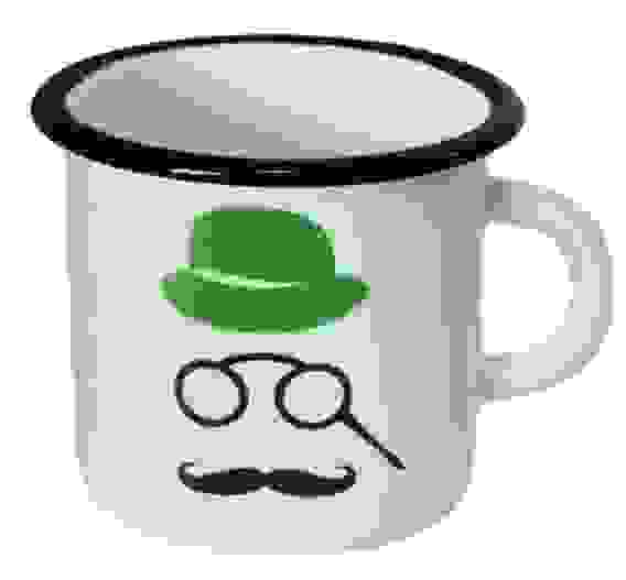 Кружка 400мл эм белая с рис [ХИПСТЕР]