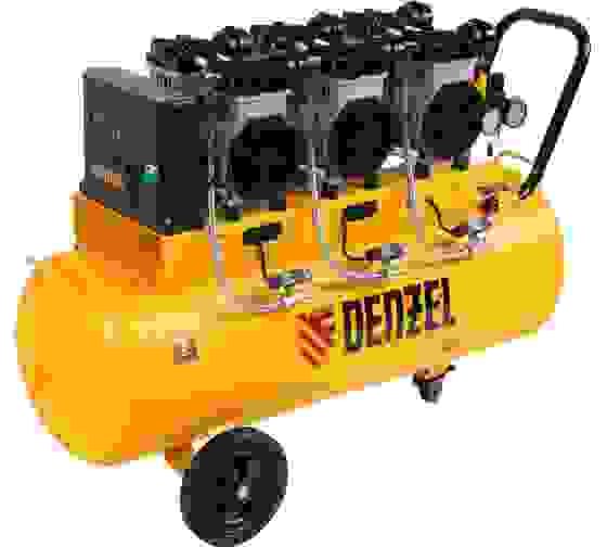 Компрессор Denzel DLS 3300/100 малошумный 3,3 кВт, 100 л, 570 л/мин блок упр безмаслянный