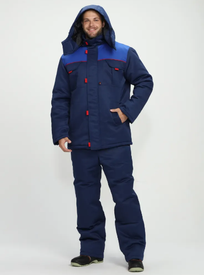 Костюм зимний &quot;Фаворит 1&quot; т.синий/васильковый, брюки, тк. Смесовая 210