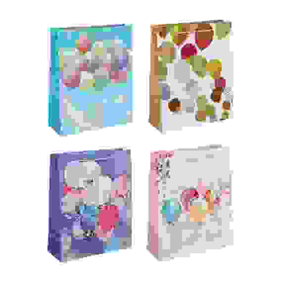 Пакет подарочный, бумажный, 26x32x10 см, С Днем Рождения, 4 дизайна LADECOR