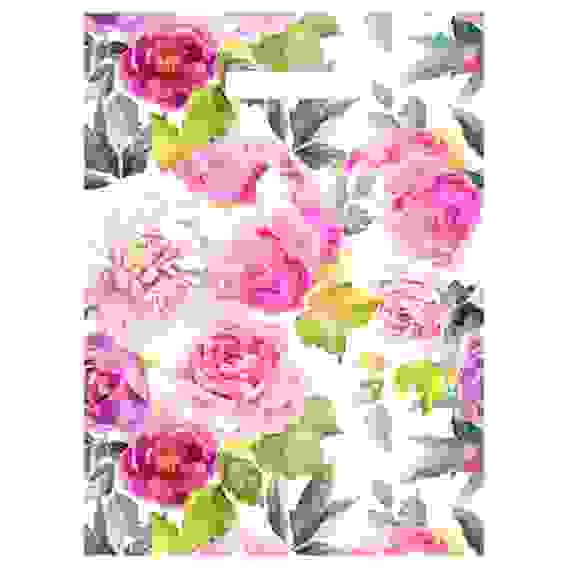 Пакет Акварельные пионы с вырубной ручкой, 40*31 см, 30 мкм ПВД