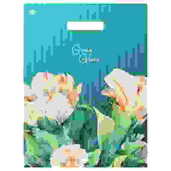 Пакет Грэй Глосс Цветы с вырубной ручкой, 43*31,5 см, 50 мкм, ПВД