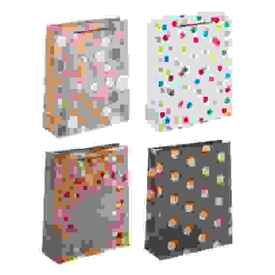 Пакет подарочный, бумажный, 26x32x10 см, 4 дизайна, круги LADECOR