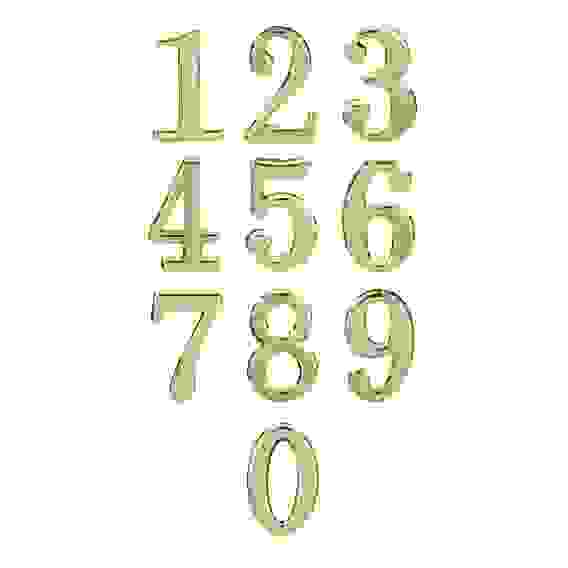 Номер дверной 0,45x28мм, цвет золото, от 0 до 9, пластик