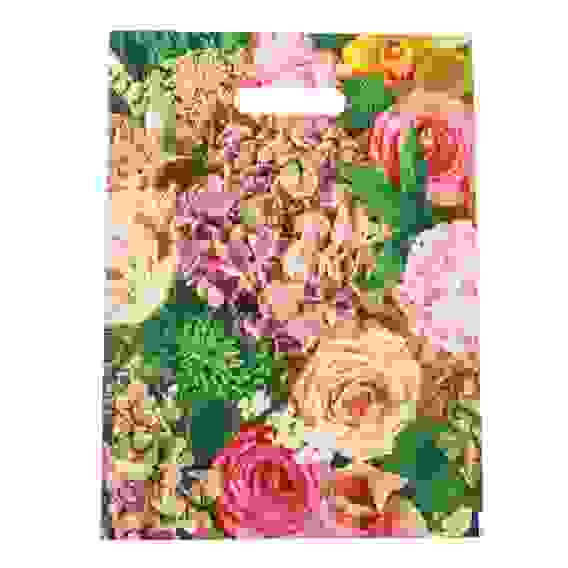 Пакет полиэтиленовый с вырубной ручкой "Розы и трава" 30х40 см, 50 мкм 9632223