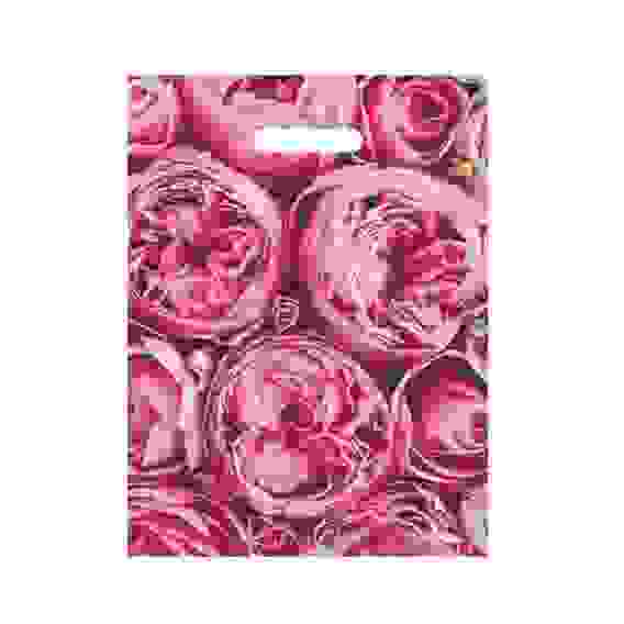 Пакет полиэтиленовый с вырубной ручкой &quot;Пионы&quot;, розовые, 30х40 см, 50 мкм 7039465