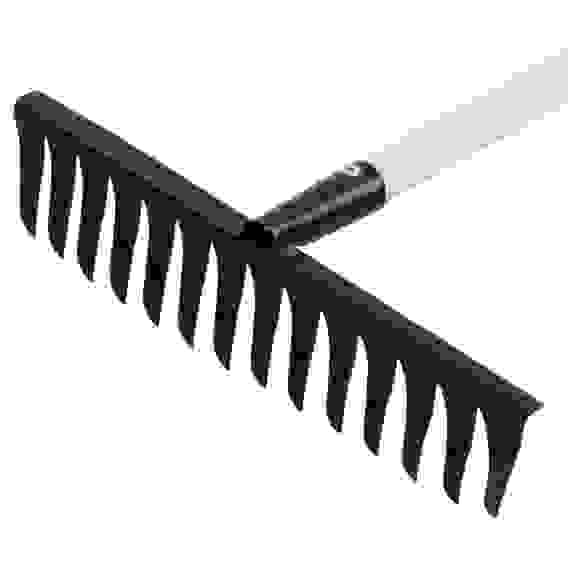 Грабли стальные, 350х1300 мм, 14 витых зубьев, деревянный черенок, Россия// Сибртех