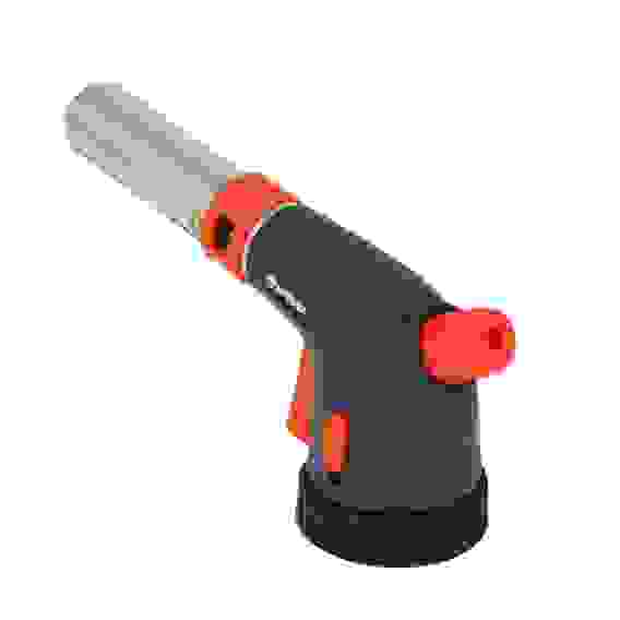 Горелка газовая с керамическим изолятором, регулятор подачи воздуха, кнопка блок., 16x7x5см ЕРМАК