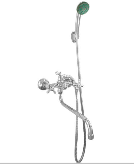 Смеситель д/ванн лат 1/2 кер \"Омега\"S-нос 35см 9311