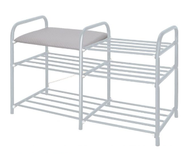 Этажерка Люкс3 3 полки ЭТЛ3-1 светло-серый/матовый серый Ника