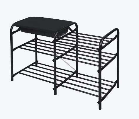 Этажерка Люкс5 с ящиком черный/матово-черный Ника ЭТЛ5-1/Ч