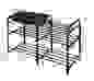 Этажерка Люкс5 с ящиком черный/матово-черный Ника ЭТЛ5-1/Ч
