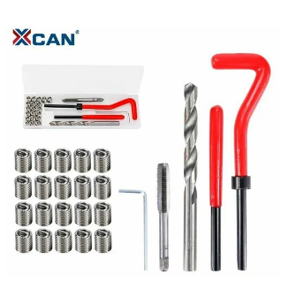 Набор приспособлений и футорок для восстановления резьбы М10х1.25, 25пр., в кейсе XCAN