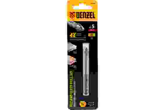 Сверло по керамической плитке 5 мм, крестовая пластина, 6-гр. хвостовик// Denzel