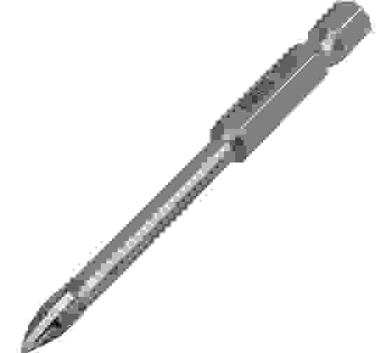 Сверло по керамической плитке 5 мм, крестовая пластина, 6-гр. хвостовик// Denzel