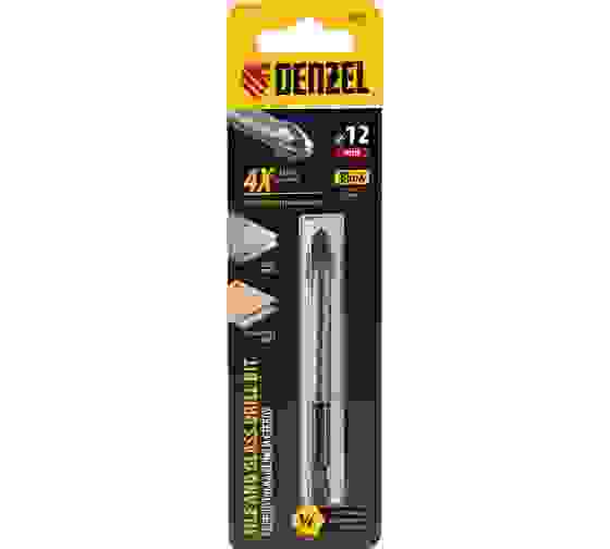 Сверло по керамической плитке 12 мм, крестовая пластина, 6-гр. хвостовик// Denzel