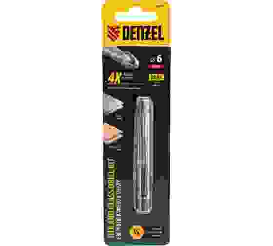 Сверло по керамической плитке 6 мм, крестовая пластина, 6-гр. хвостовик// Denzel